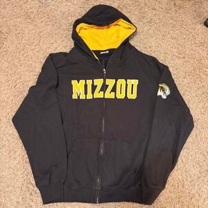 Stadium Athletics Mizzou Tigers Zip Up Hoodie Mens XXL Black Gold Vintage Y2K